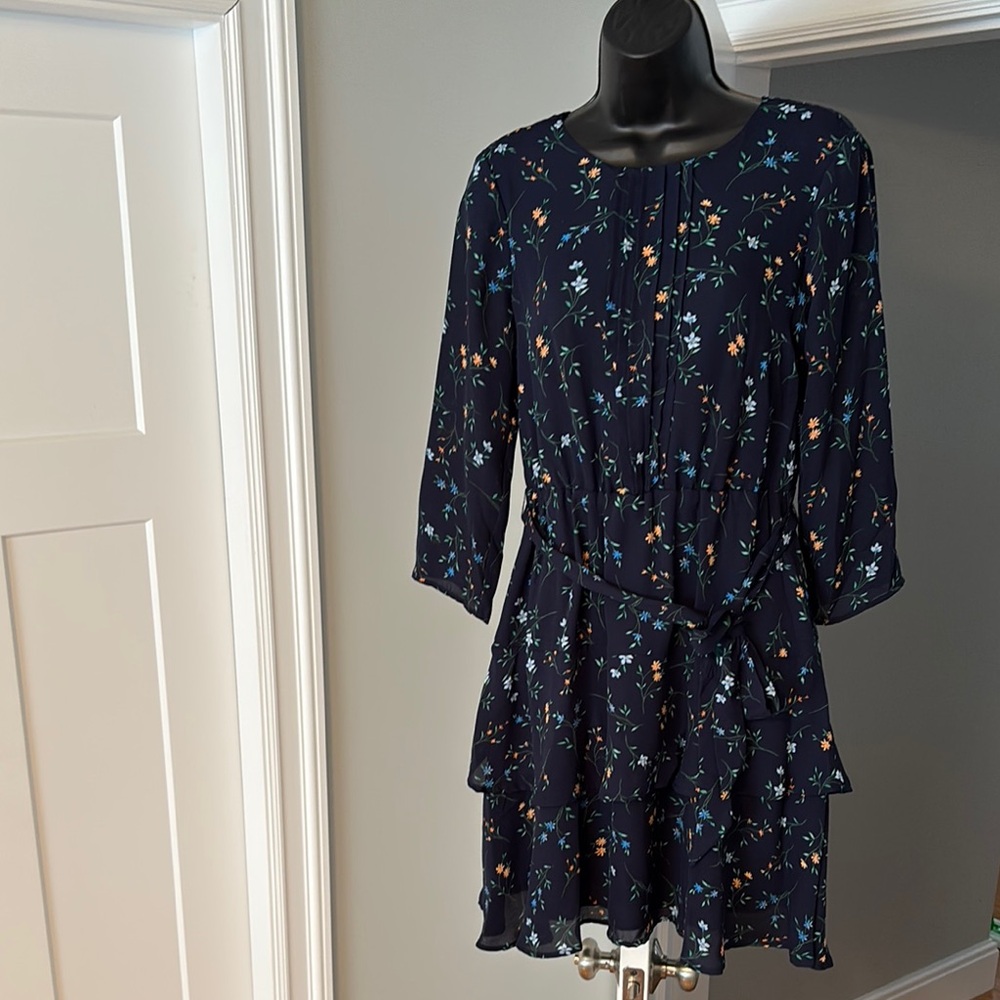 CeCe Elegant Blue Long Sleeve Dress